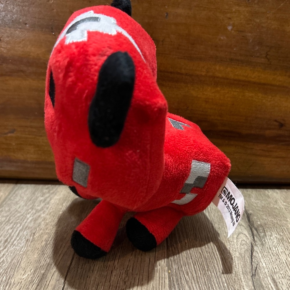 MOJANG Minecraft Baby Mooshroom Red Cow Plush 5" 2013 - Picture 3 of 4